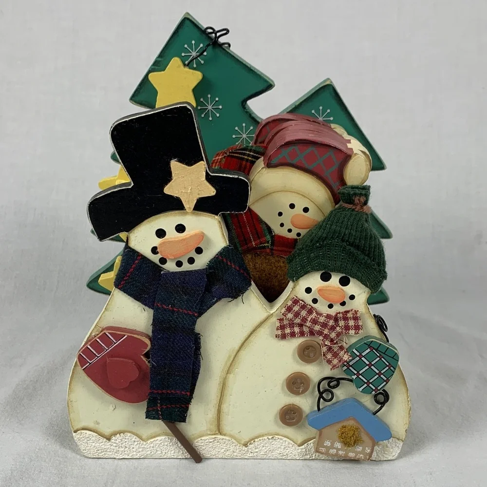Festive Snowman Cork Coasters Set - Set of 6 Coasters and Storage Holder Holiday
